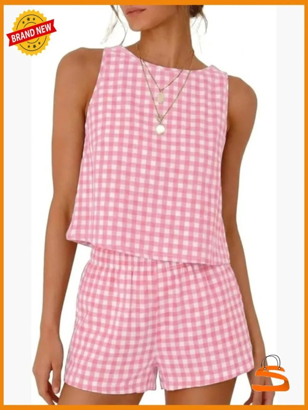 Two Piece Tank Top and Shorts Set | Cotton Pajama Outfit